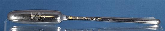 A George II silver marrow scoop, by Roger Hare, length 222mm Weight 1.5oz/48grms